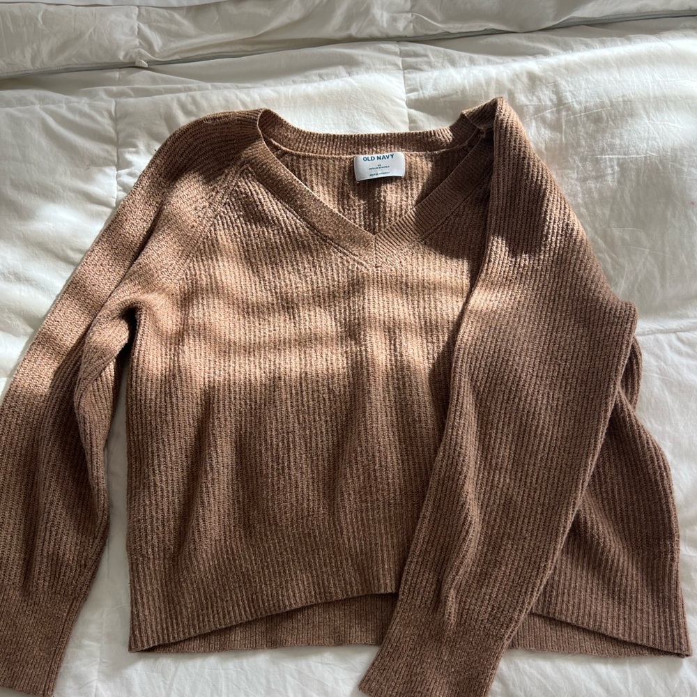 Tan V-Neck Sweater